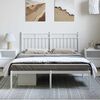 vidaXL Metal Bed Frame without Mattress with Headboard White 150x200cm