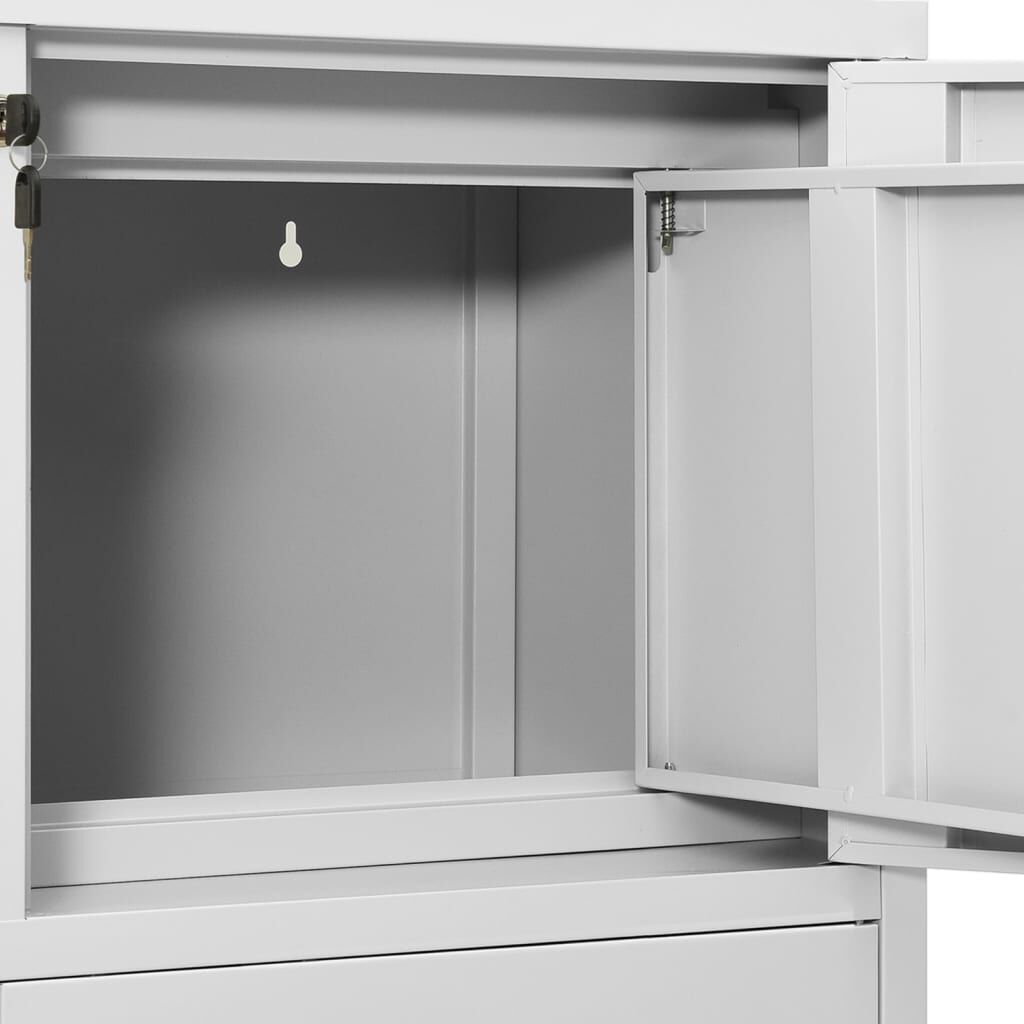 vidaXL Office Cabinet Light Grey 90x40x102 cm Steel