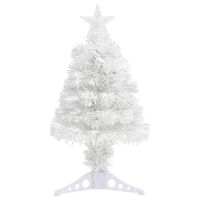 vidaXL Artificial Pre-lit Christmas Tree White 64 cm Fibre Optic