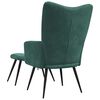 vidaXL Relaxing Chair with a Stool Dark Green Velvet