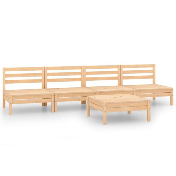 vidaXL 5 Piece Garden Lounge Set Solid Pinewood