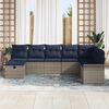 vidaXL Garden Sofa Set 8 pcs Grey and navy 297.5 x 187.5 x 85 cm