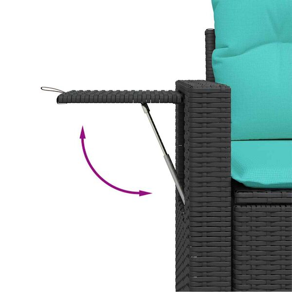 vidaXL 7 Piece Garden Sofa Set with Cushions Grey Poly Rattan Acacia