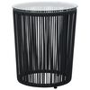 vidaXL 3 Piece Bistro Set with Cushions PE Rattan Black