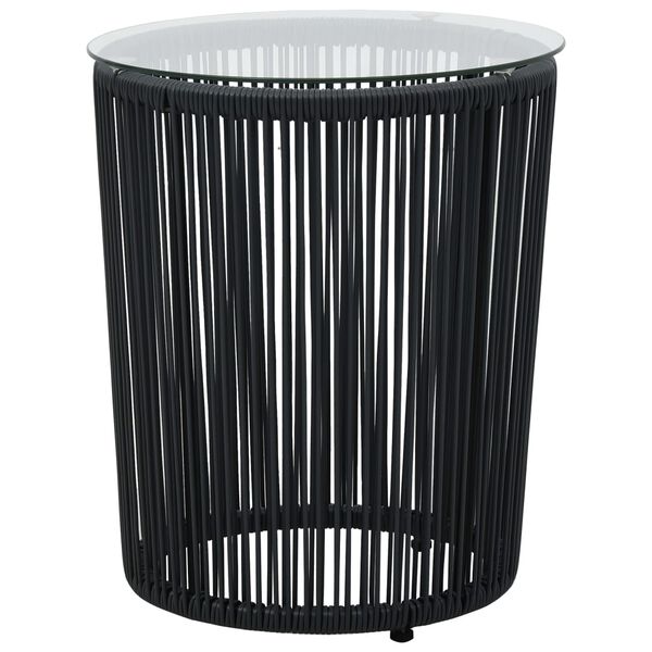 vidaXL 3 Piece Bistro Set with Cushions PE Rattan Black