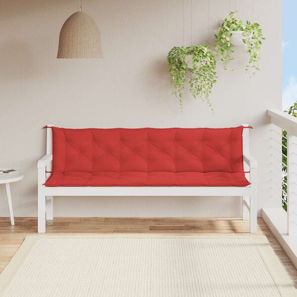 vidaXL Garden Bench Cushion Red 200x(50+50)x7cm Oxford Fabric