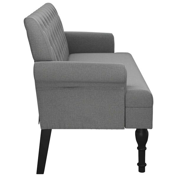 vidaXL Bench with Backrest Dark Grey 120x62x75.5 cm Fabric