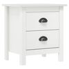 vidaXL Bedside Cabinet Hill White 46x35x49.5 cm Solid Pine Wood