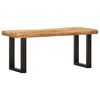 vidaXL Bench 110 cm Solid Rough Mango Wood and Steel
