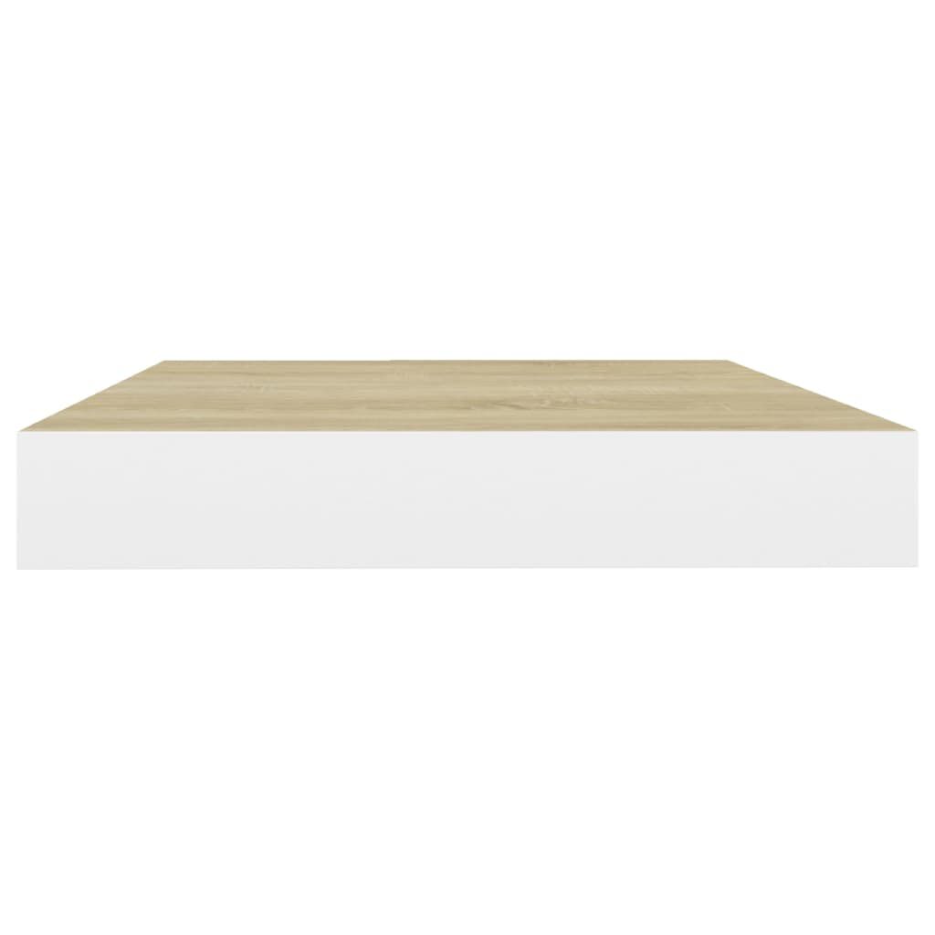 vidaXL Floating Wall Shelf Oak and White 40x23x3.8 cm MDF