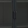 vidaXL Highboard Black 80x35x135 cm Steel and Tempered Glass