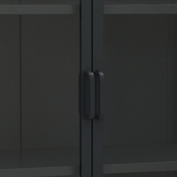 vidaXL Highboard Black 80x35x135 cm Steel and Tempered Glass
