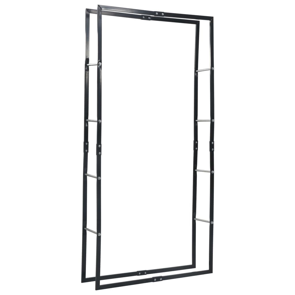 vidaXL Firewood Rack Black 100x25x200 cm Steel