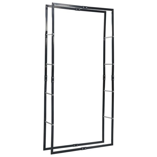 vidaXL Firewood Rack Black 100x25x200 cm Steel