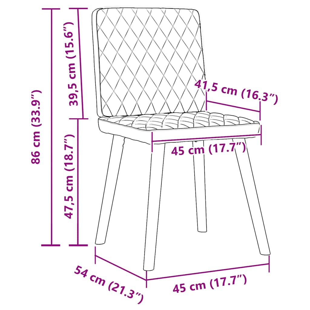 vidaXL Dining Chairs 2 pcs Dark Grey Fabric