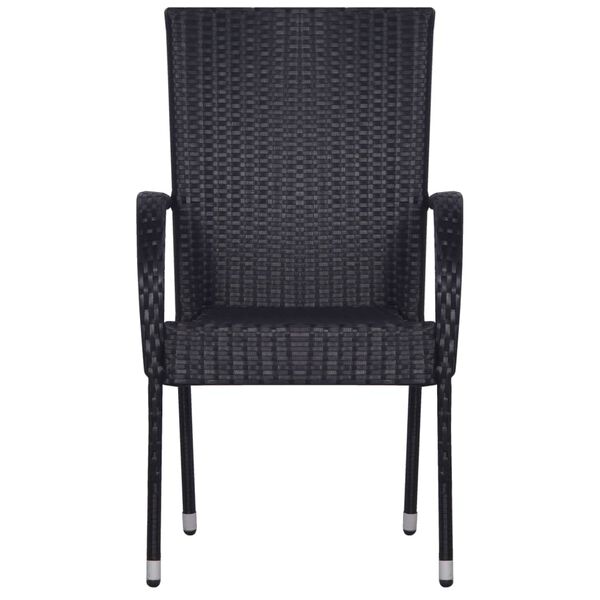 vidaXL 3 Piece Garden Dining Set Black