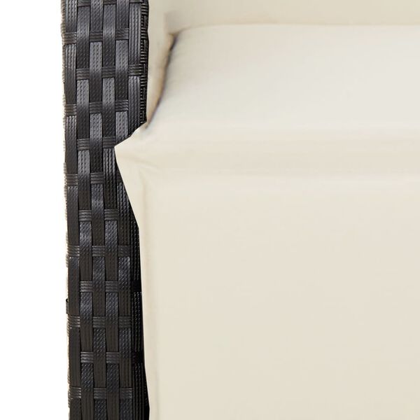 vidaXL Reclining Garden Chairs 2 pcs with Footrest Black Poly Rattan