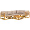 vidaXL 6 Piece Garden Lounge Set with Taupe Cushions Solid Wood