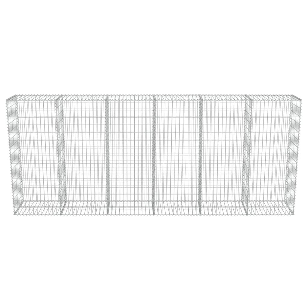 vidaXL Gabion Wall with Covers Galvanised Steel 300x50x150 cm