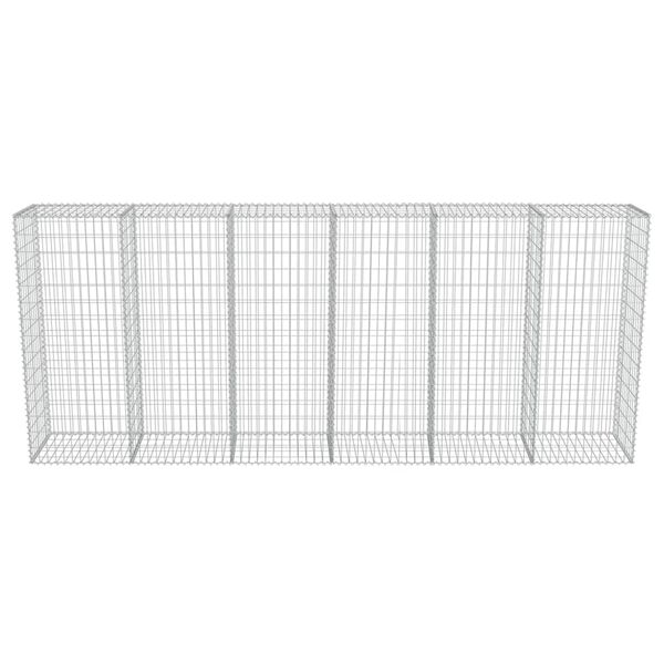vidaXL Gabion Wall with Covers Galvanised Steel 300x50x150 cm