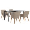 vidaXL 5 Piece Garden Dining Set with Cushions Brown