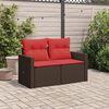 vidaXL Garden Sofa with Cushions 2-Seater Brown Poly Rattan