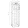 vidaXL Gabion Basket Posts 2 pcs 40x40x140 cm Iron
