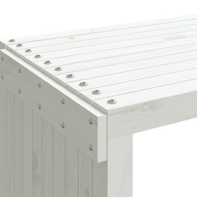 vidaXL Garden Bench Extendable White 212.5x40.5x45 cm Solid Wood Pine