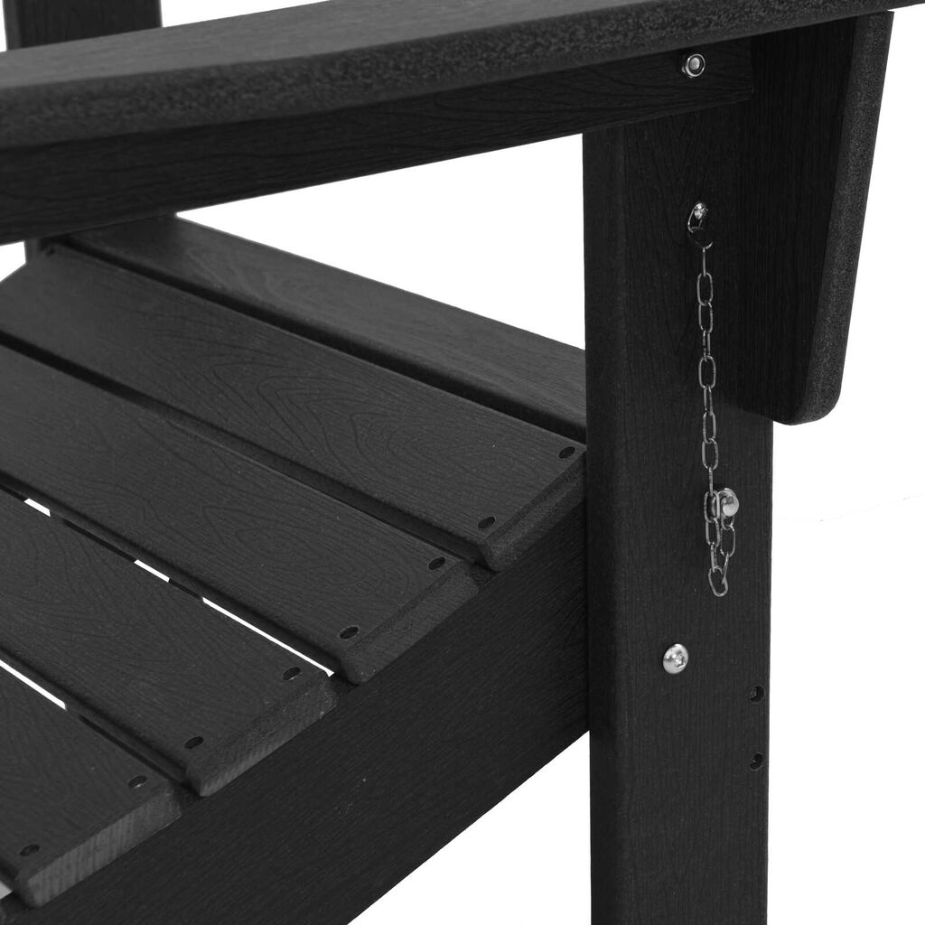vidaXL Foldable Adirondack Chairs 2 pcs Black 74.5x80.5x90 cm HDPE