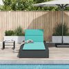 vidaXL Sunbed with Floating Cushion Black Poly Rattan