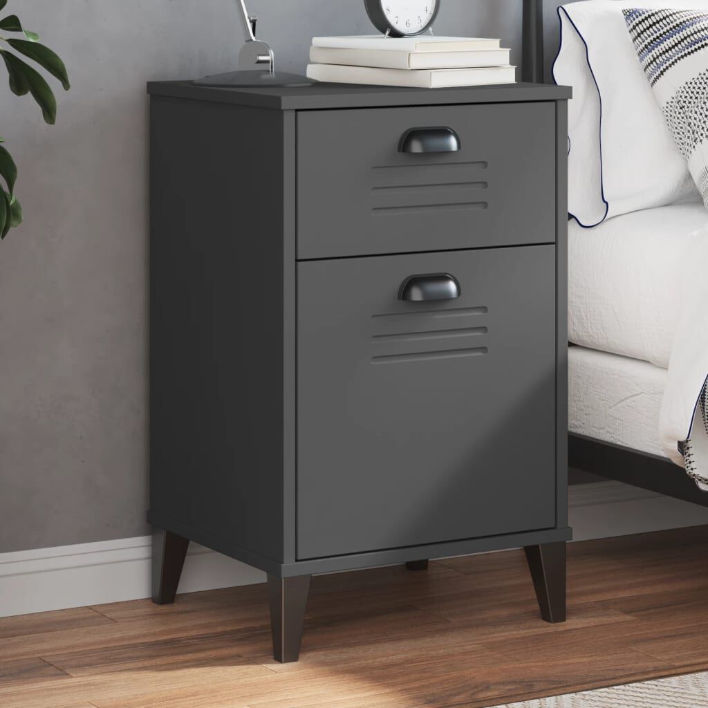vidaXL Bedside Cabinet VIKEN Anthracite Grey Engineered Wood