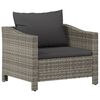 vidaXL 7 Piece Garden Lounge Set with Cushions Grey Poly Rattan