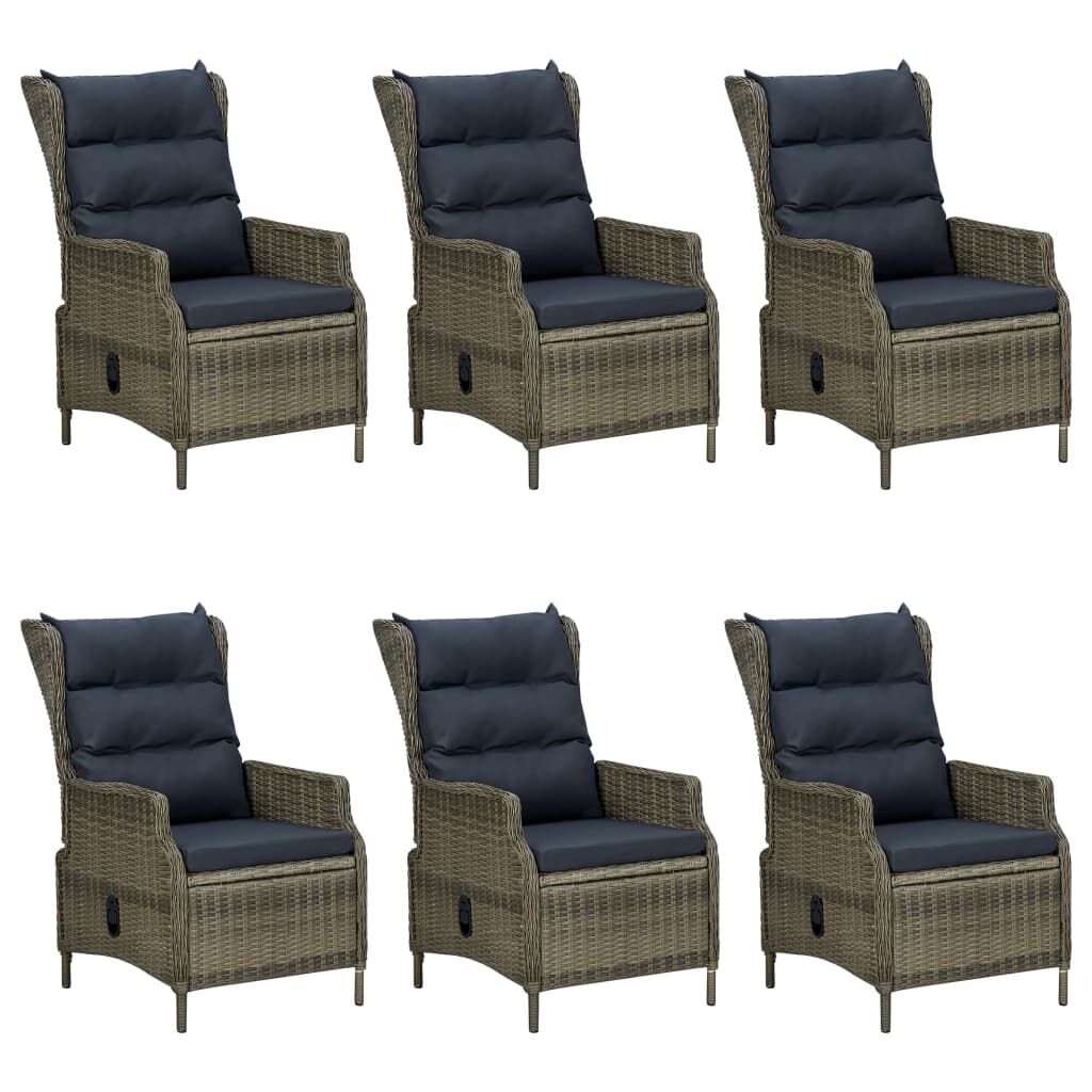 vidaXL 7 Piece Garden Dining Set Brown