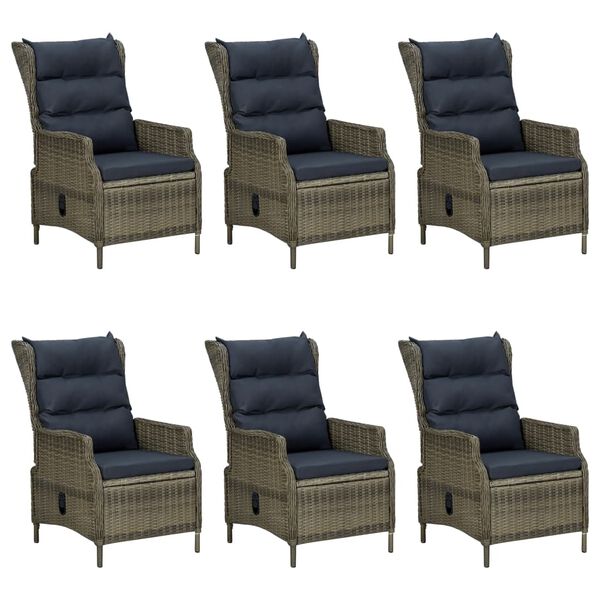 vidaXL 7 Piece Garden Dining Set Brown