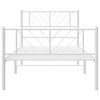 vidaXL Metal Bed Frame without Mattress with Footboard White 100x190cm
