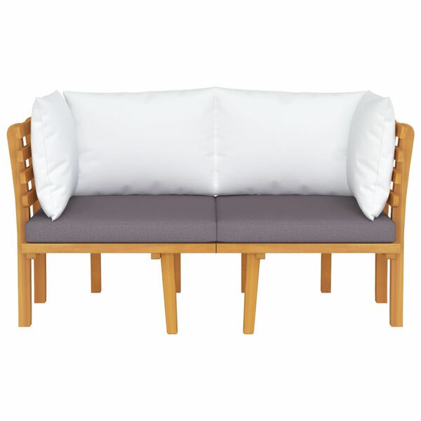 vidaXL 2-Seater Garden Sofa with Cushions Solid Acacia Wood
