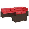 vidaXL Sofa Set with Cushion 9 pcs Brown Poly Rattan