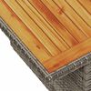 vidaXL Garden Table Grey 100x55x73 cm Poly Rattan and Acacia Wood