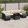 vidaXL 8 Piece Garden Sofa Set with Cushions Black Poly Rattan