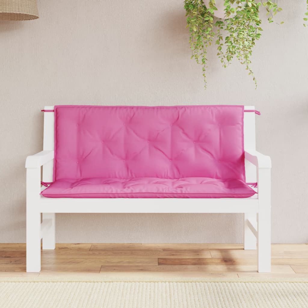 vidaXL Garden Bench Cushions 2pcs Pink 120x50x7cm Fabric