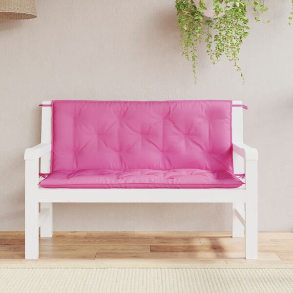 vidaXL Garden Bench Cushions 2pcs Pink 120x50x7cm Fabric