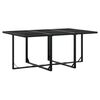 vidaXL 11 Piece Garden Dining Set with Cushions Black Textilene