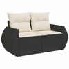 vidaXL 10 Piece Garden Sofa Set with Cushions Black Poly Rattan