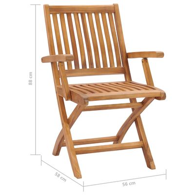 vidaXL Garden Chairs 2 pcs with Red Cushions Solid Teak Wood