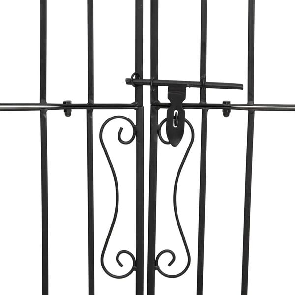 vidaXL Garden Gate Black 121x8x200 cm Wrought Iron