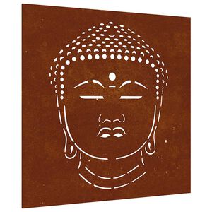 vidaXL Garden Wall Decoration 55x55 cm Corten Steel Buddha Head Design