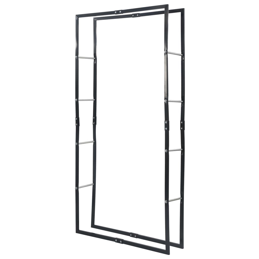 vidaXL Firewood Rack Black 100x25x200 cm Steel