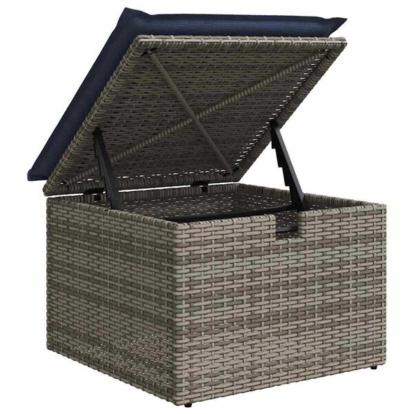 vidaXL Garden Sofa Set 9 pcs Grey and navy 287.5 x 177.5 x 85 cm