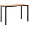 vidaXL 3 Piece Garden Dining Set Steel and WPC Brown and Black