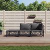 vidaXL 3 Piece Garden Lounge Set with Cushions Anthracite Steel